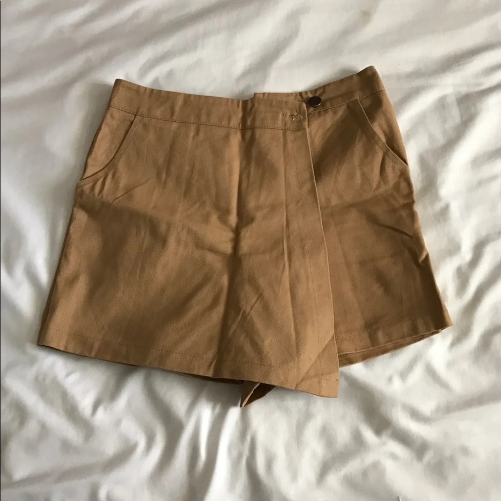 yesstyle tan wrap skort
